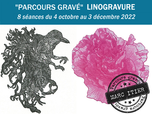 Parcours gravé Linogravure
